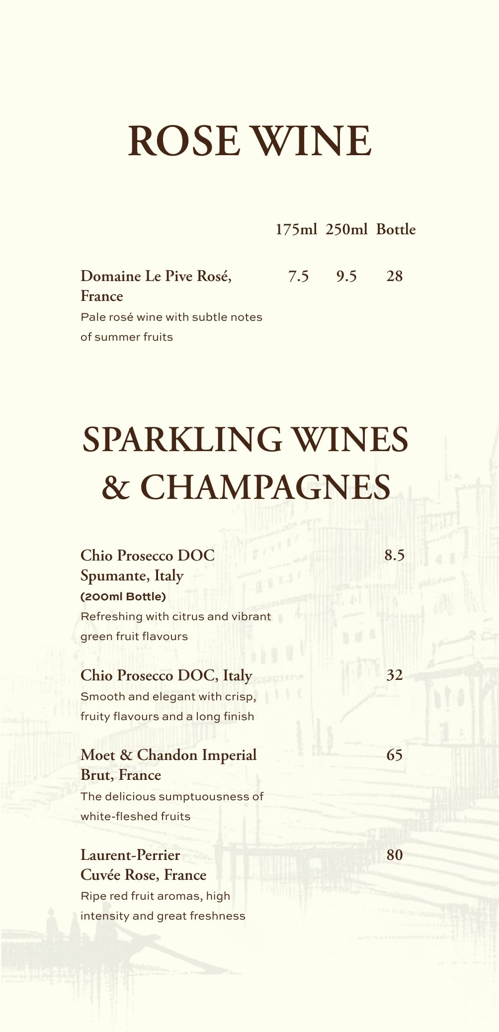 Bar menu, page 5