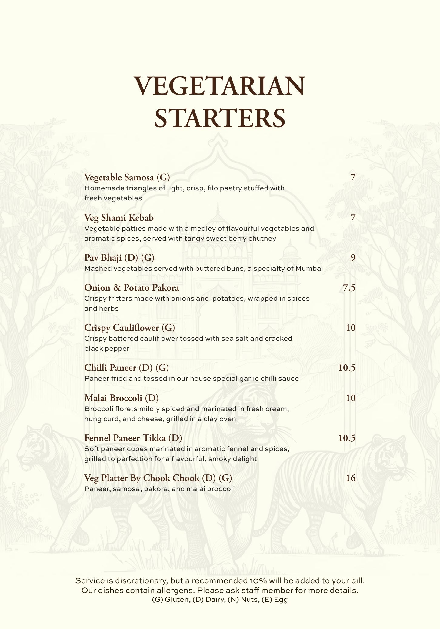 Food menu, page 4