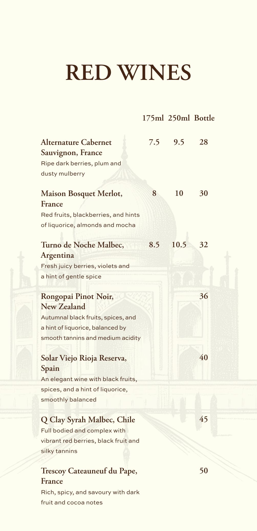 Bar menu, page 4