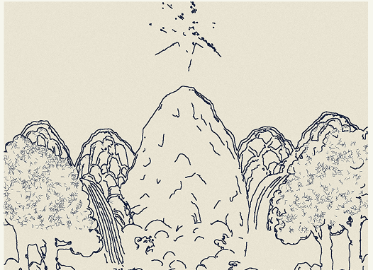 O Come Emmanuel, monotone mountain line study