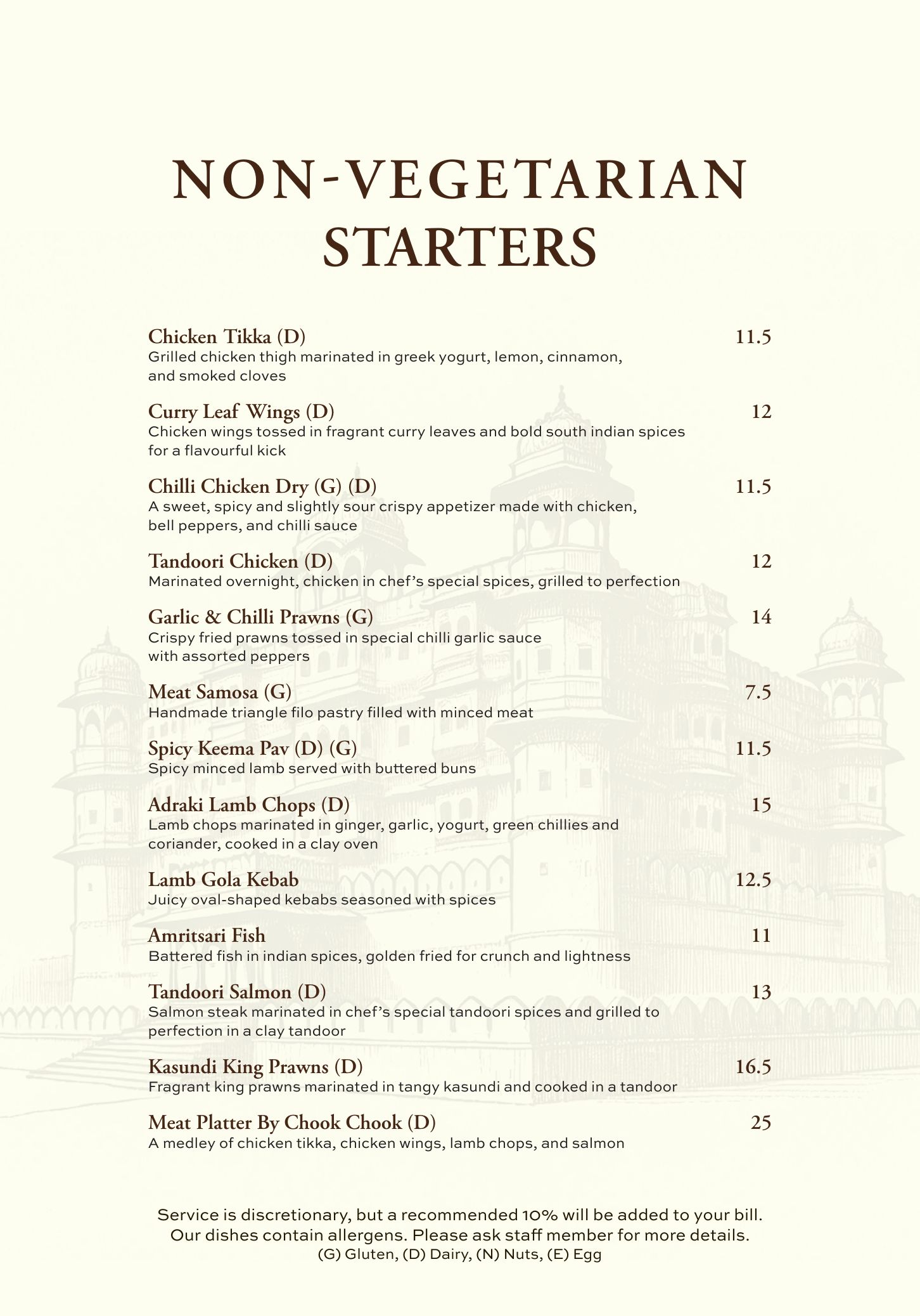 Food menu, page 5