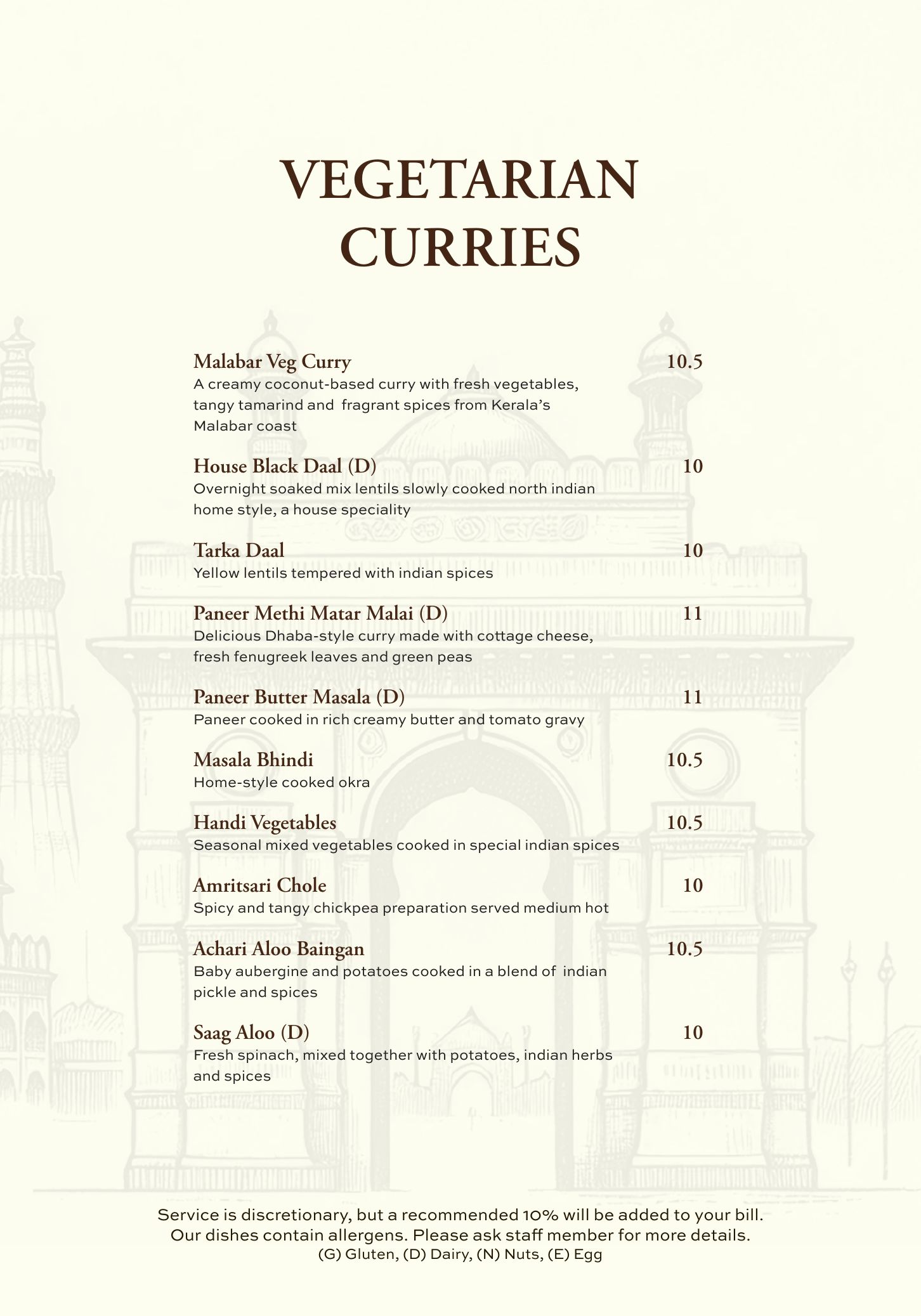 Food menu, page 6