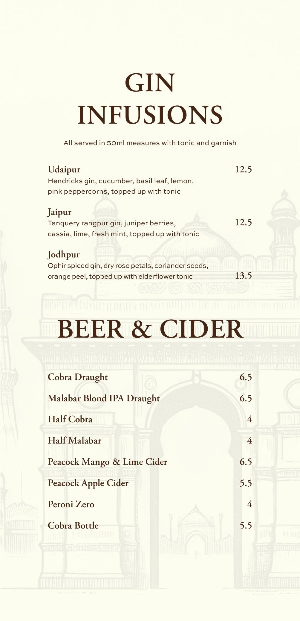 Bar menu, page 7