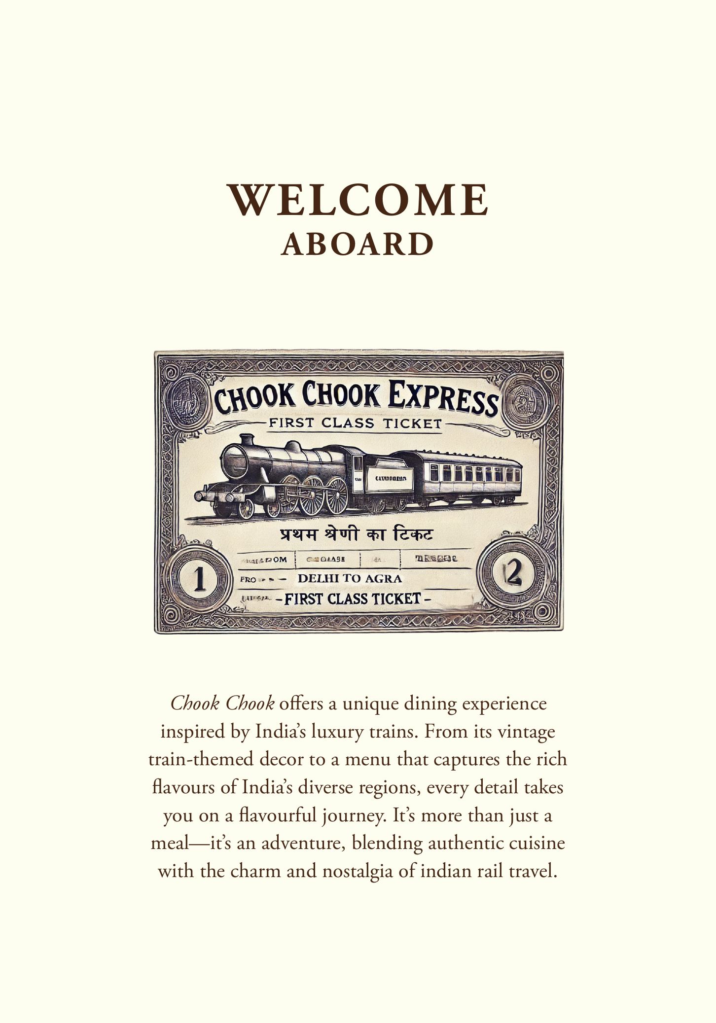 Food menu, page 2