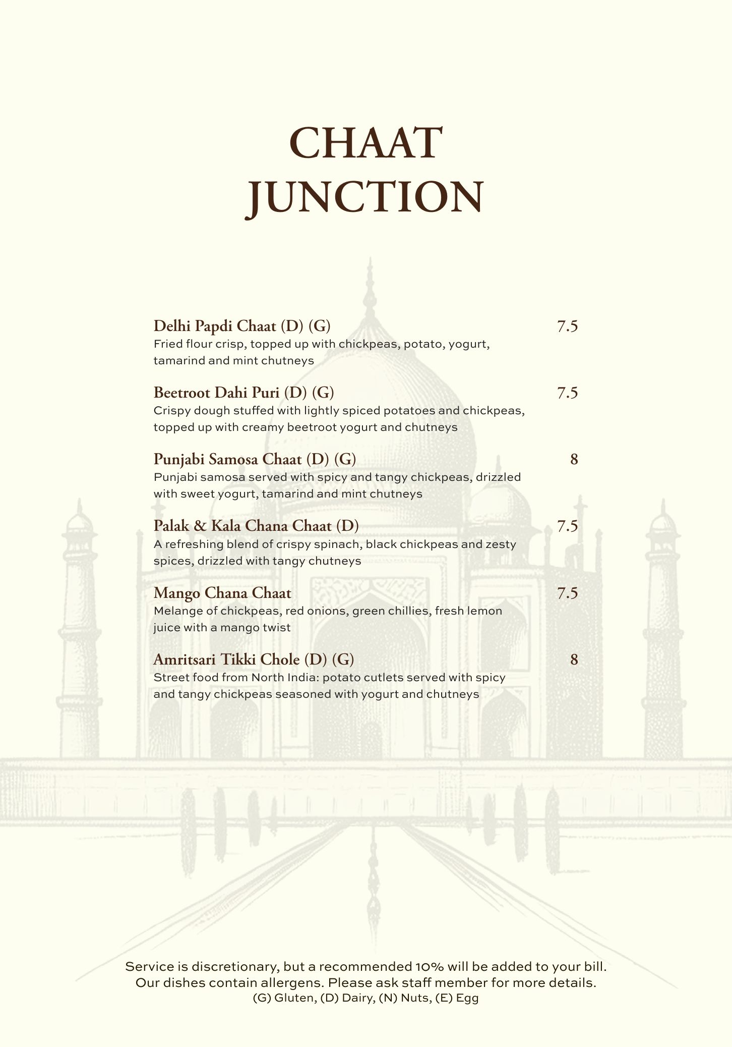 Food menu, page 3